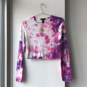 Publik Long Sleeve Cropped Tie Dye Angel Tee!